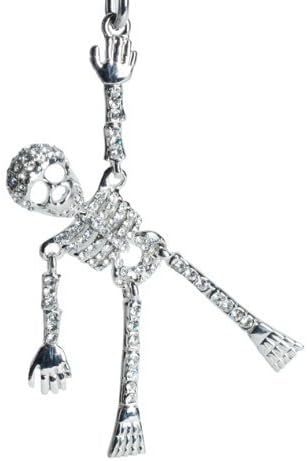 JOINTED SKELETON KEYCHAIN W RHINESTONE CRYSTAL KC5