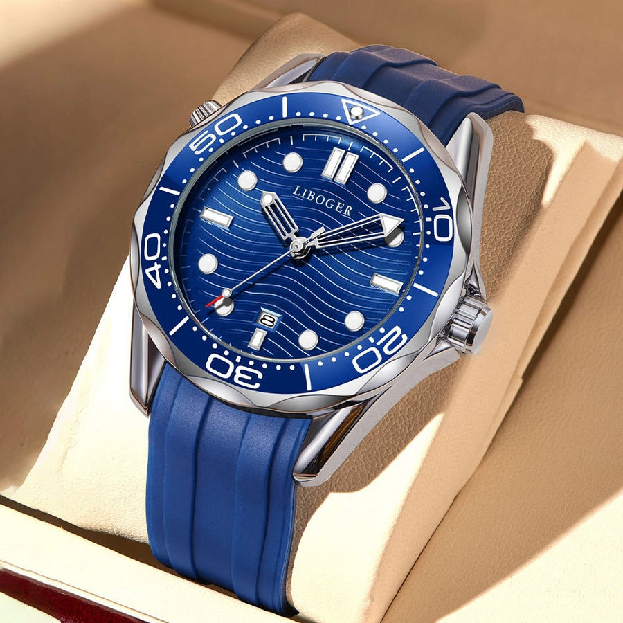 Classic Style Oversized Solid Color Needle Buckle Quartz Men's Watches