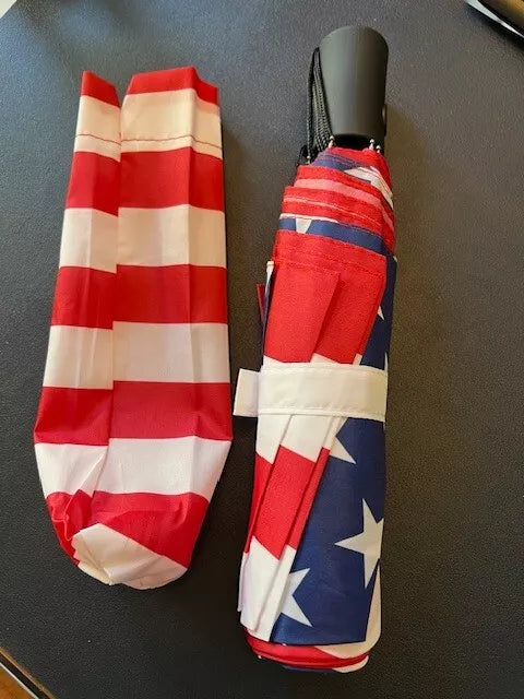 Stromberg like Patriot Folding American Flag Umbrella -USA 36"