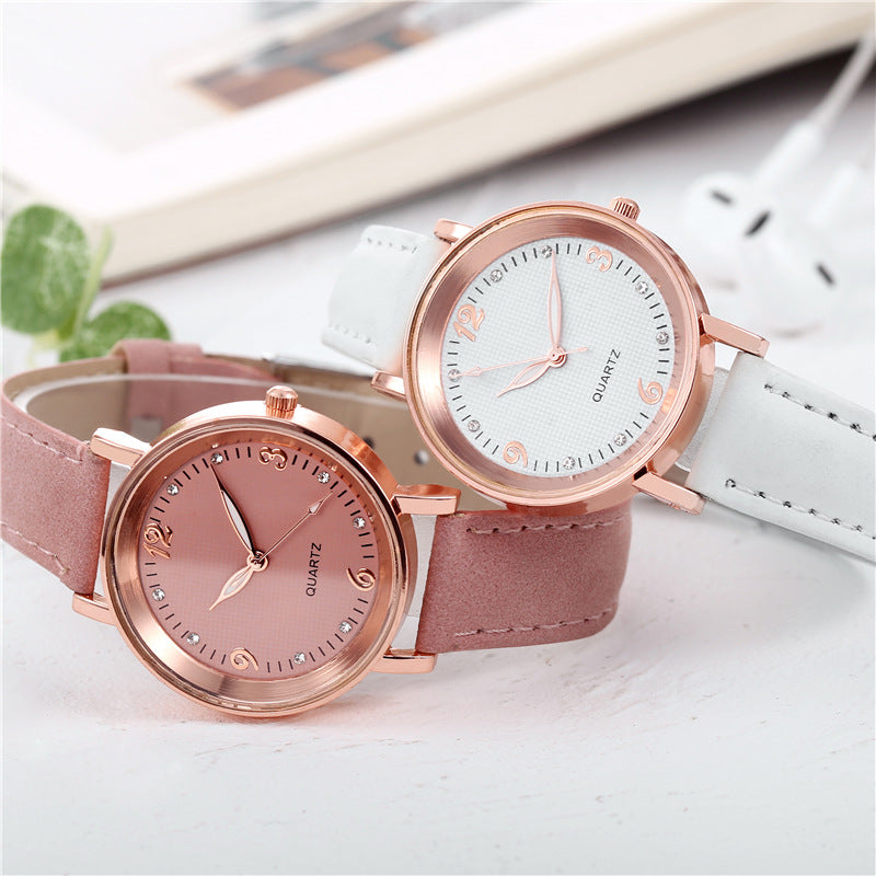 casual solid color buckle quartz women's watches