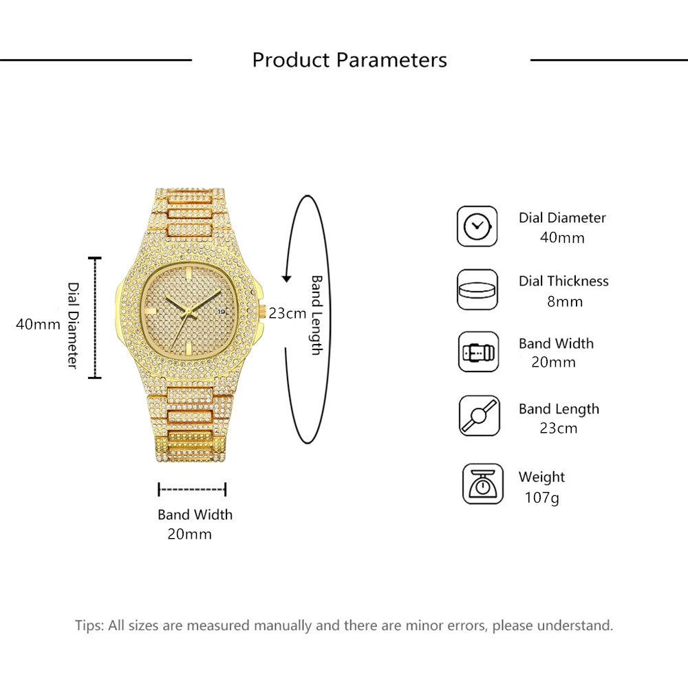 rhinestone alloy ladies quartz watch fashion large dial with diamonds starry calendar ladies fashion watch