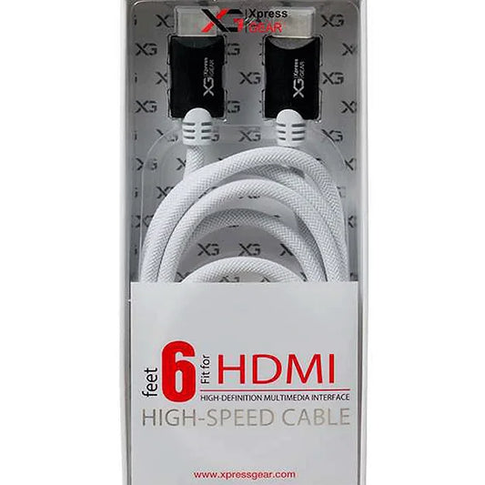 Cable HDMI trenzado blanco de 180 pies