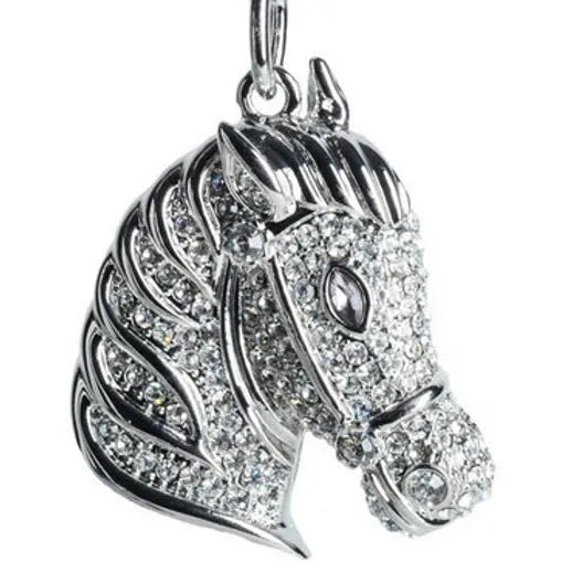 HORSE HEAD KEYCHAIN W RHINESTONE CRYSTALS KC3