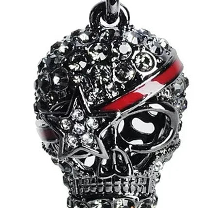 SKULL W/STAR KEYCHAIN W RHINESTONE CRYSTALS KC4