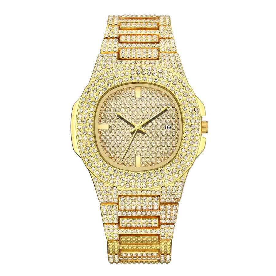 rhinestone alloy ladies quartz watch fashion large dial with diamonds starry calendar ladies fashion watch