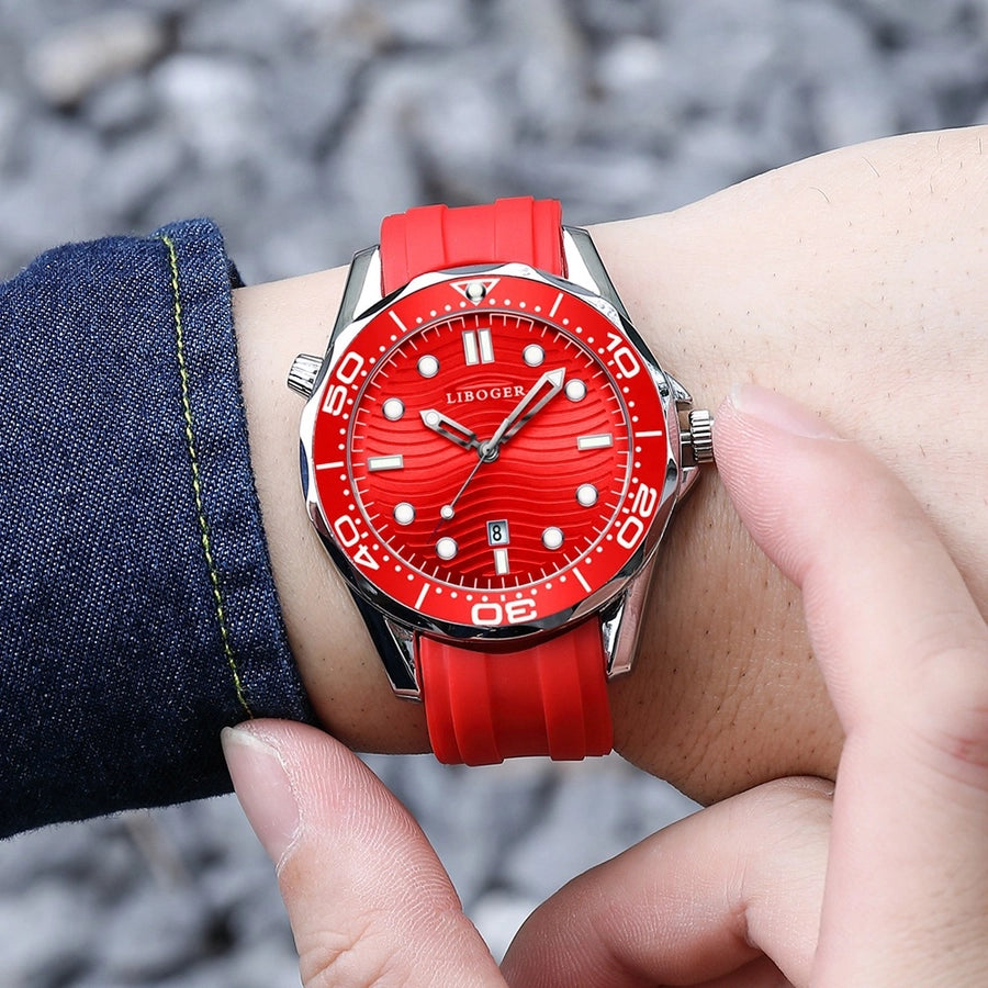 Classic Style Oversized Solid Color Needle Buckle Quartz Men's Watches