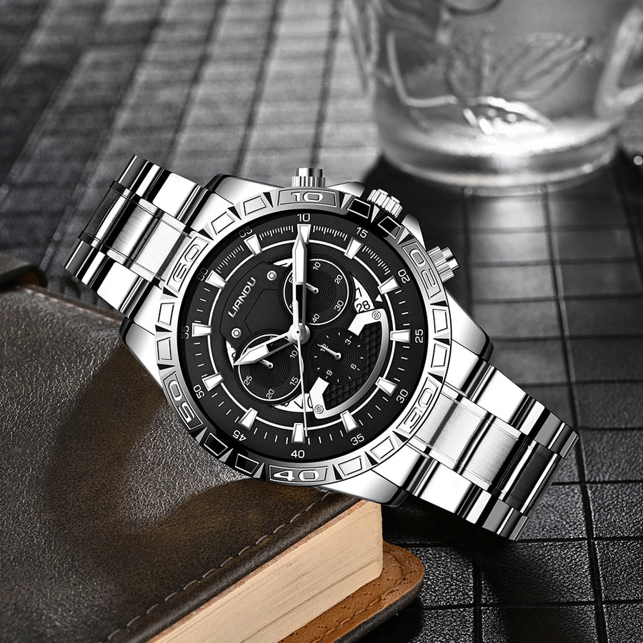 casual geometric buckle quartz men's watches