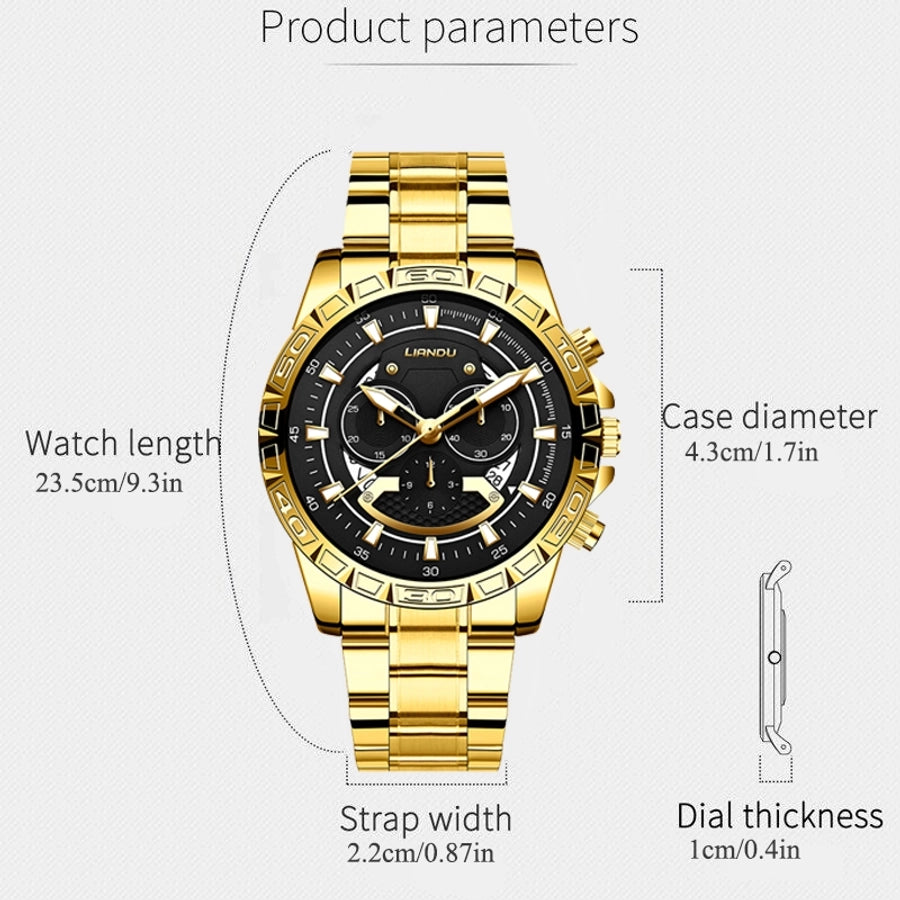 casual geometric buckle quartz men's watches