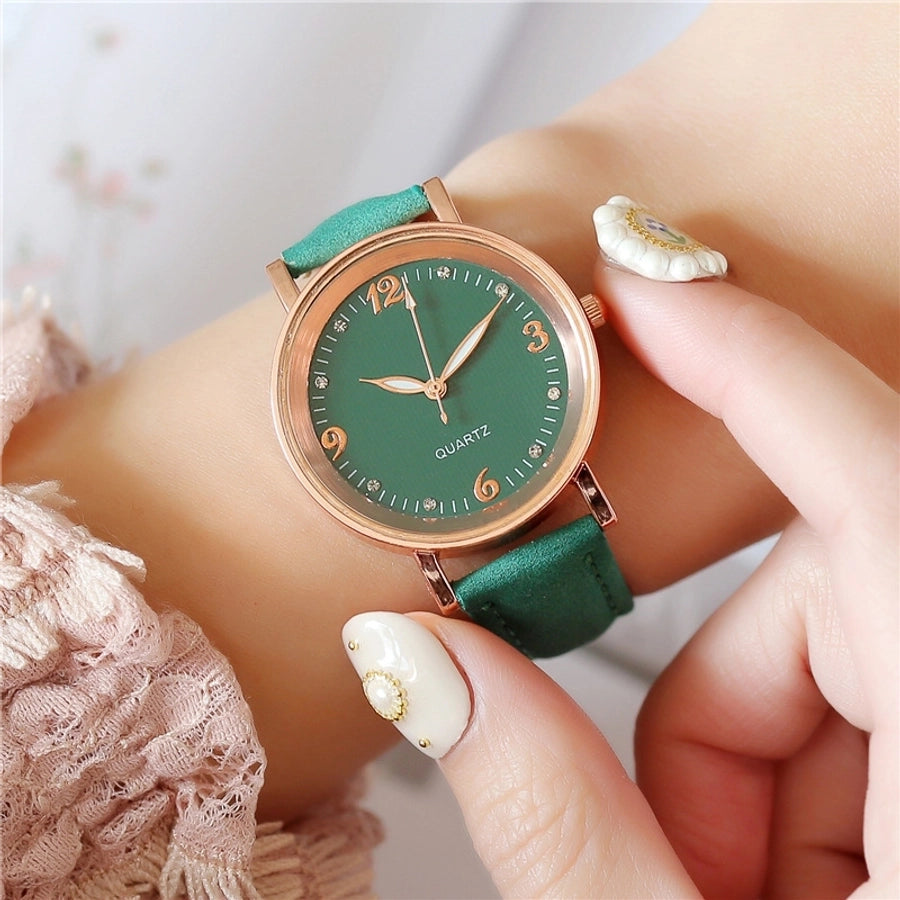 casual solid color buckle quartz women's watches