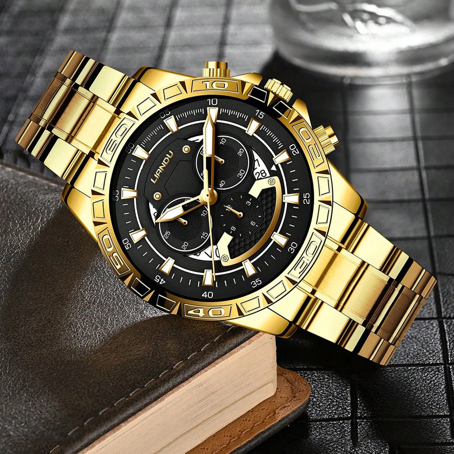 casual geometric buckle quartz men's watches