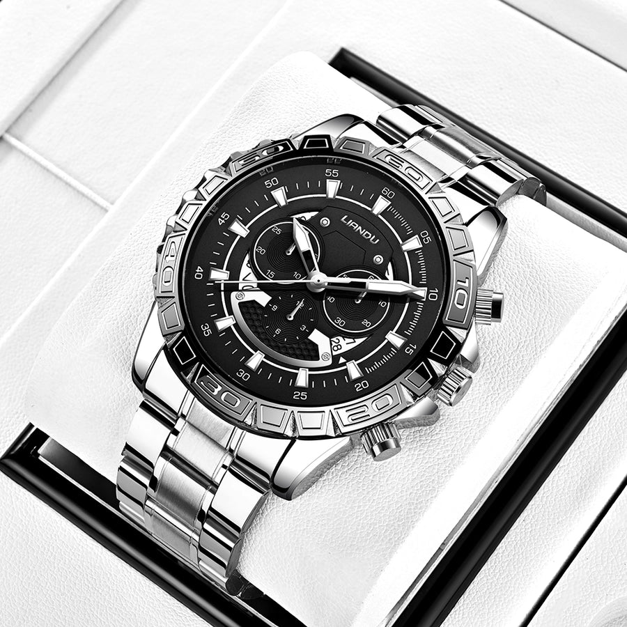 casual geometric buckle quartz men's watches