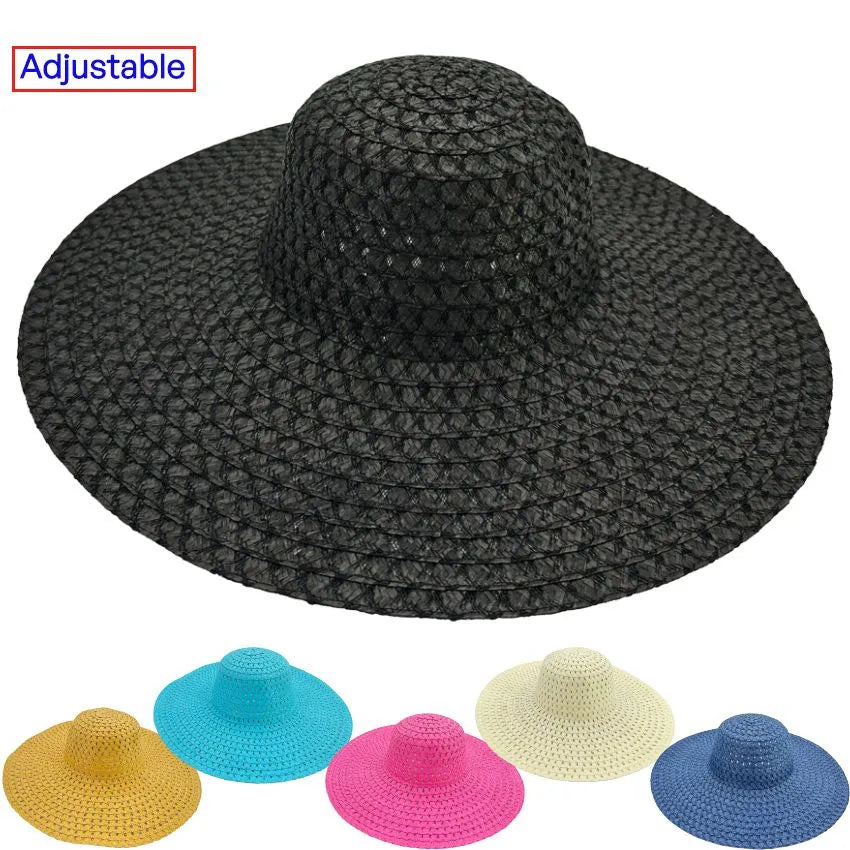 Fashionable Wide Brim Straw Summer Hat WSH014