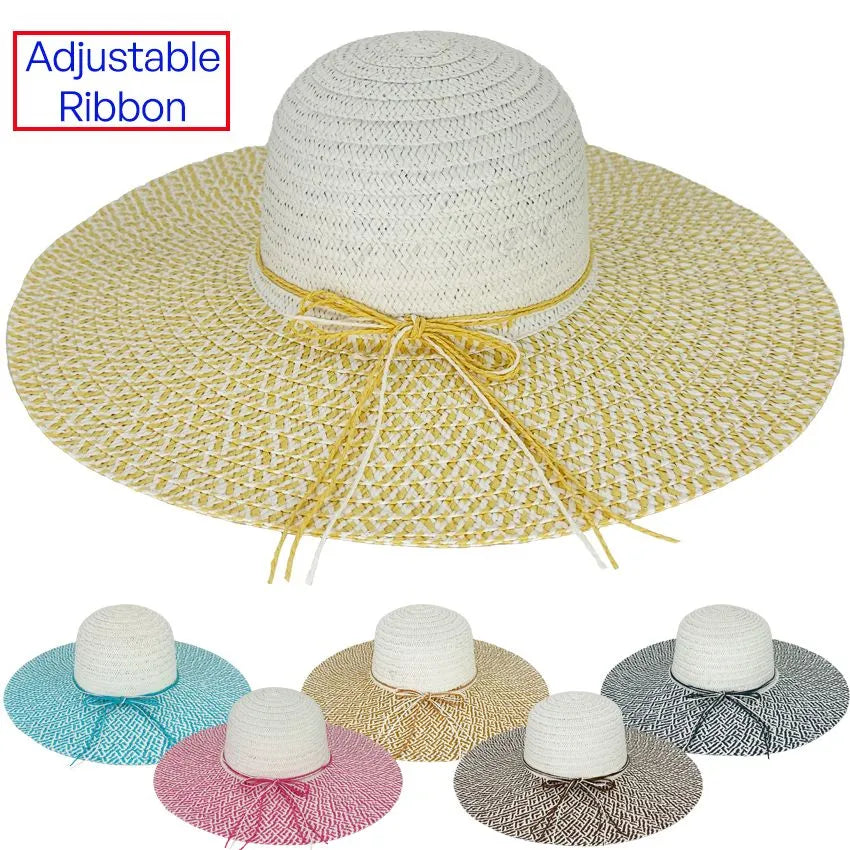 Wide Brim Summer Beach Hats for Ladies - Mixed Colors WSH035